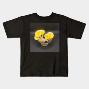 Yellow Oyster Mushroom in glass Kids T-Shirt